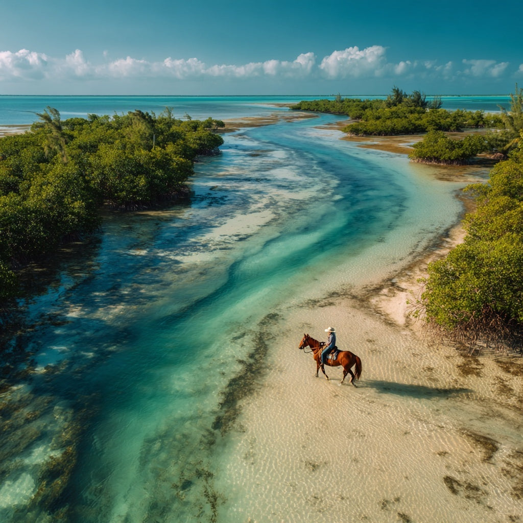Horseback Riding in Holbox – Mangrove & Beach Trail Experience