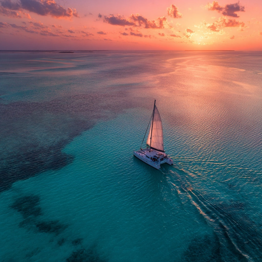 Sunset Catamaran in Cozumel – Caribbean Sunset Sailing Experience