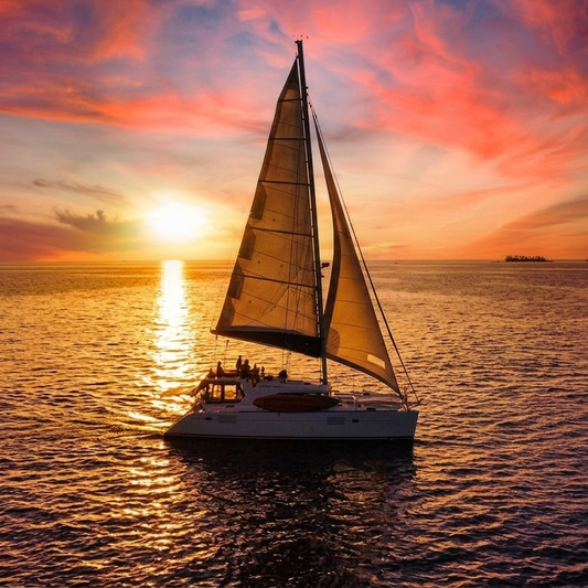 Sunset Catamaran in Cozumel – Caribbean Sunset Sailing Experience