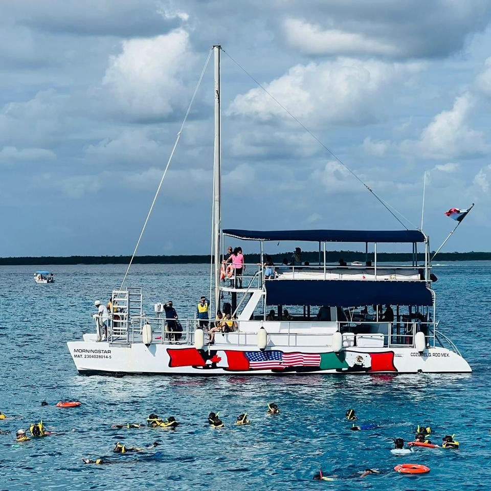 Party Boat Catamaran to El Cielo Cozumel – Snorkeling, Open Bar & Music
