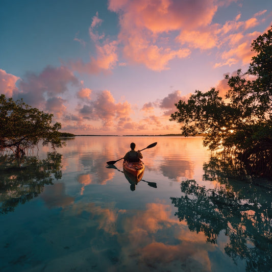 Sunrise Paddle or Kayak in Bacalar – Seven Colors Lagoon with Breakfast Included