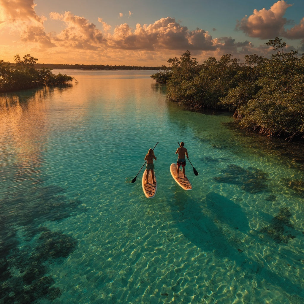 Sunset Paddle or Kayak in Bacalar – Seven Colors Lagoon with Drinks, Snacks & Photos
