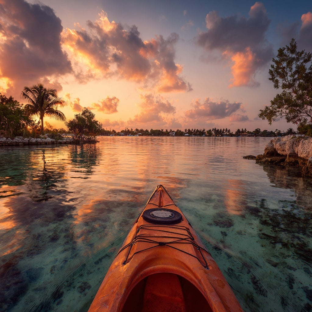 Sunset Paddle or Kayak in Bacalar – Seven Colors Lagoon with Drinks, Snacks & Photos